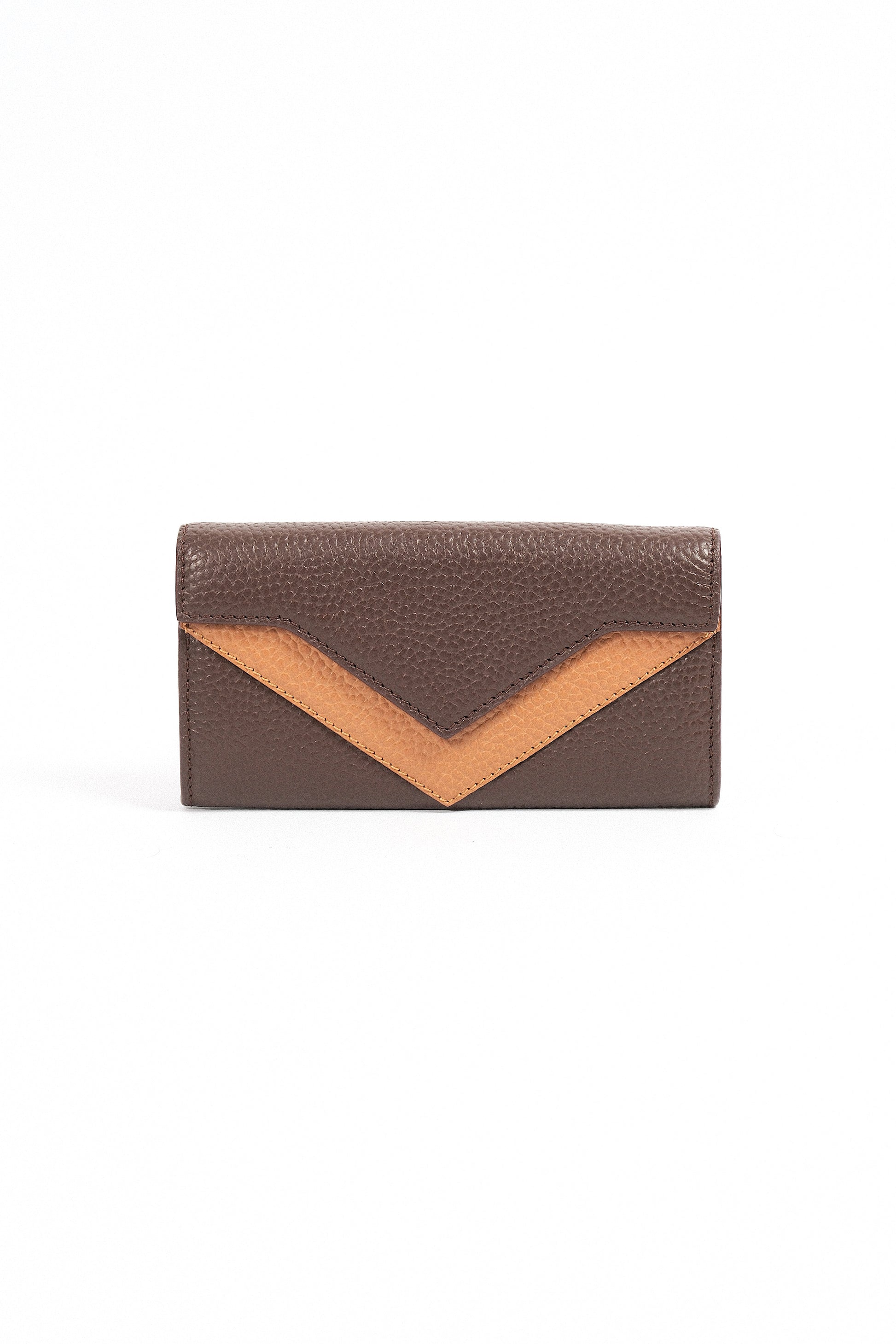ARAS IDAAS, Delta Fold Babe Wallet, Roasted brown & Nomad Camel, premium Italian vegetable-tanned leather.