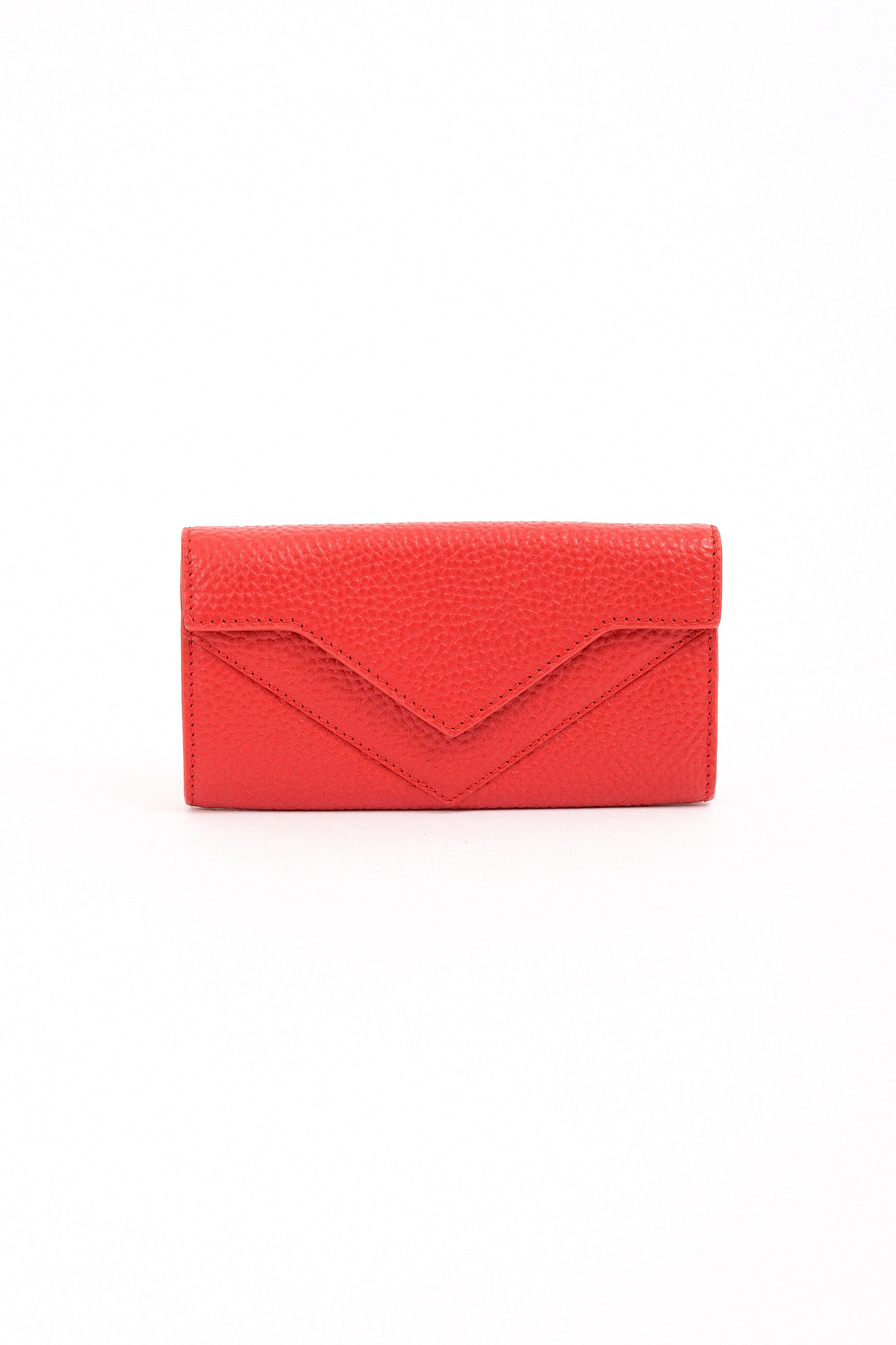 ARAS IDAAS, Delta Fold Babe Wallet, Petal Red, premium Italian vegetable-tanned leather.