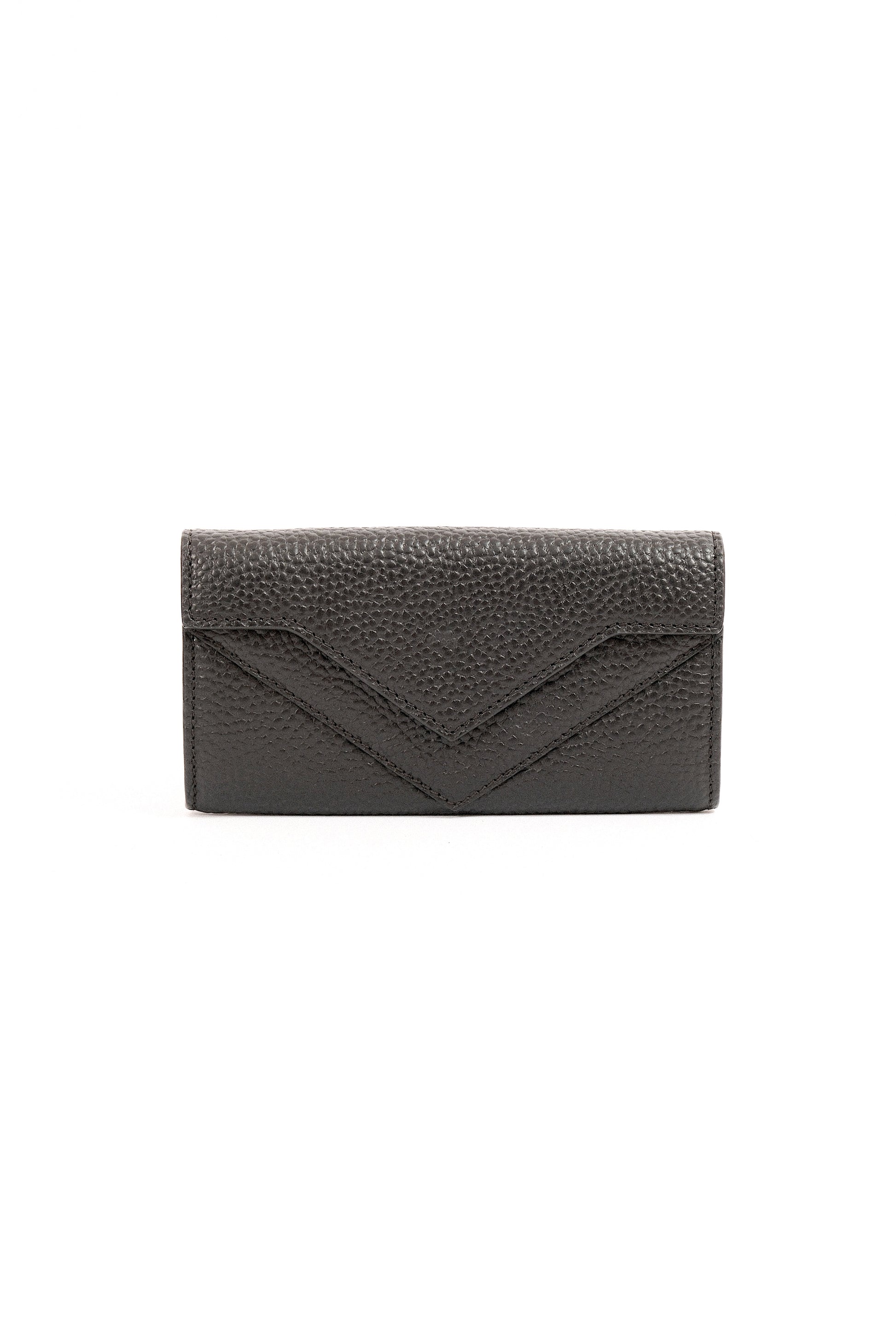 ARAS IDAAS, Delta Fold Babe Wallet, Black Veil, premium Italian vegetable-tanned leather.