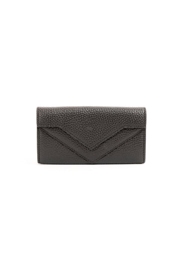ARAS IDAAS, Delta Fold Babe Wallet, Black Veil, premium Italian vegetable-tanned leather.