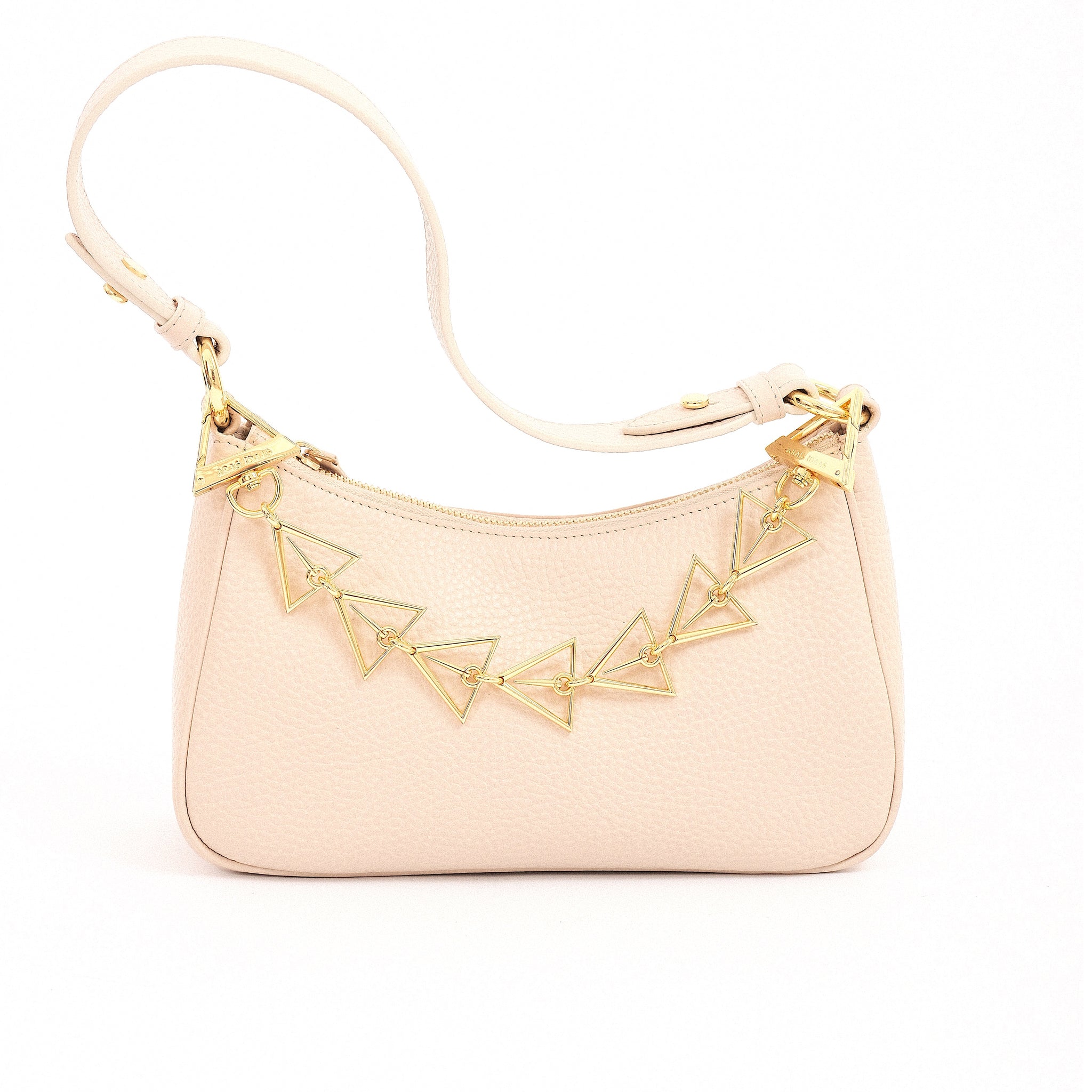 ARAS IDAAS, Delta Infini handbag in Beige Sand, premium Italian vegetable-tanned leather.