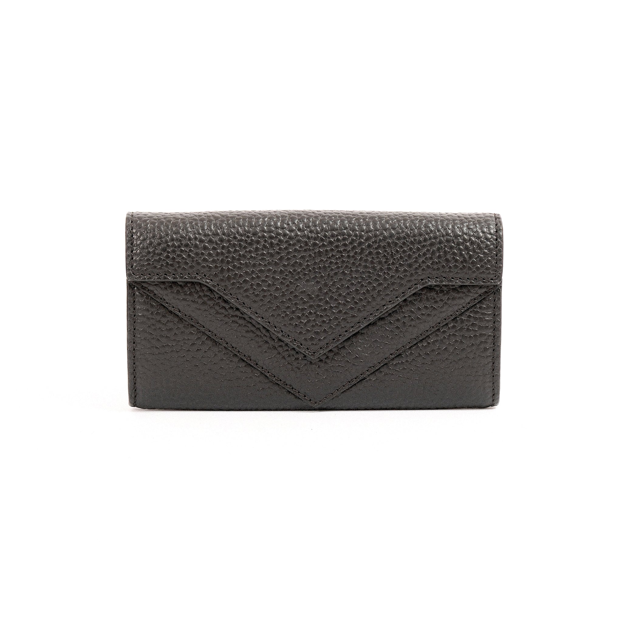 ARAS IDAAS, Delta Fold Babe Wallet, Black Veil, premium Italian vegetable-tanned leather.